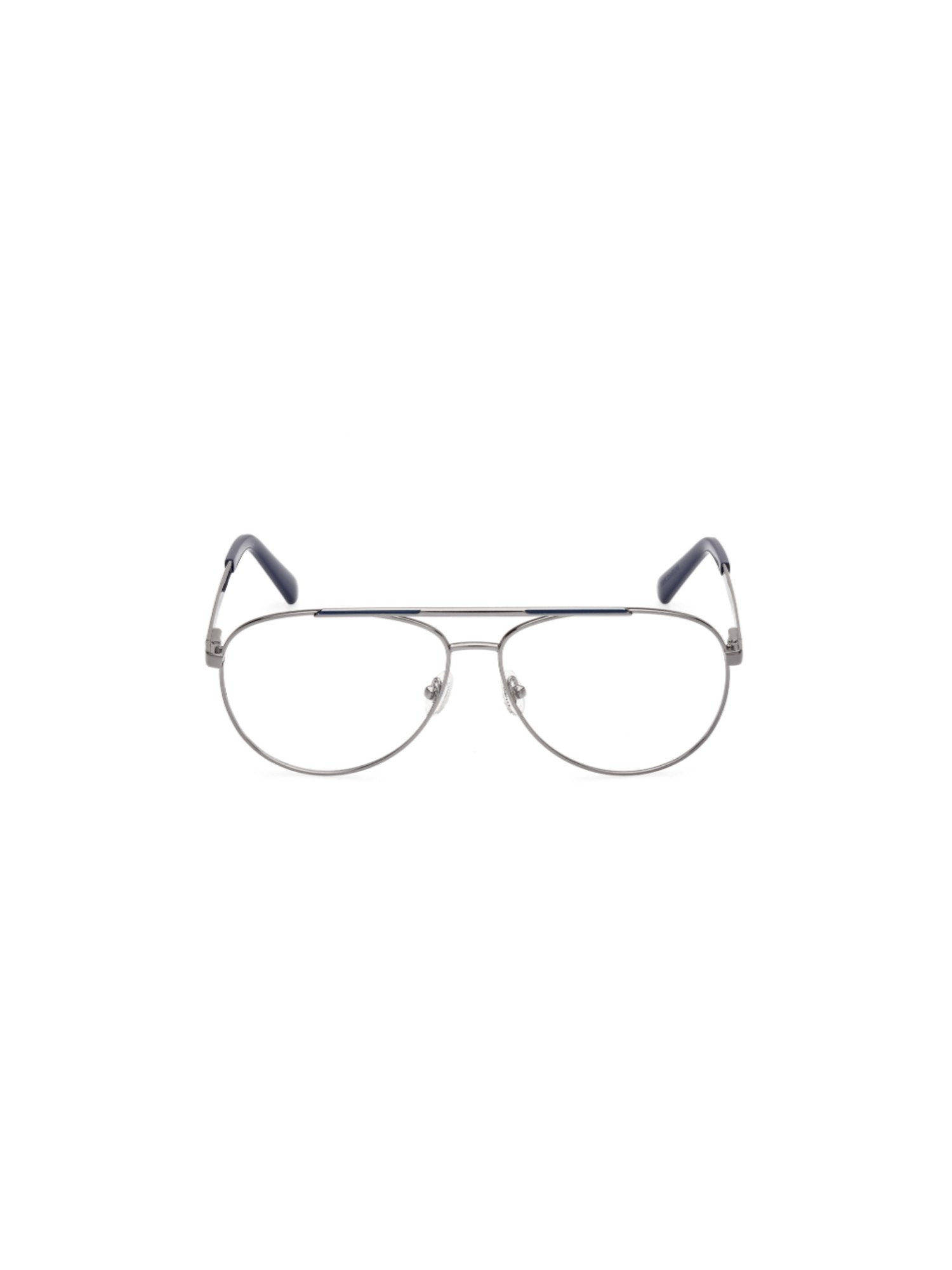 Guess Men Silver Metal Pilot Eyewear Frame GU5007600858FR (58)