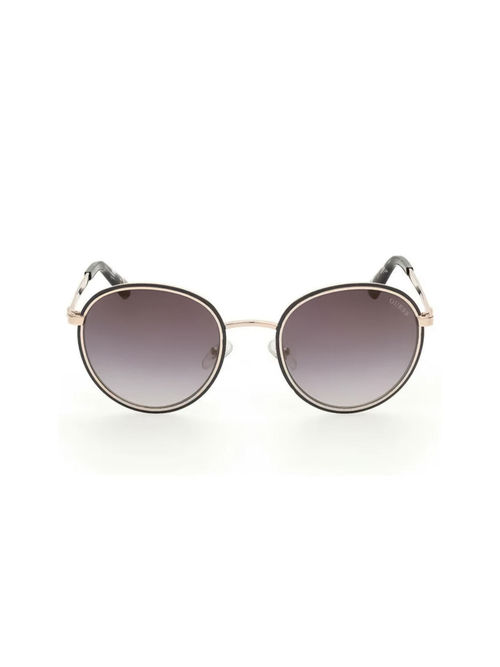 Guess White Mirror Smoke Gradient Lens Round Sunglass Shiny Light Gold Grey  Frame (54)