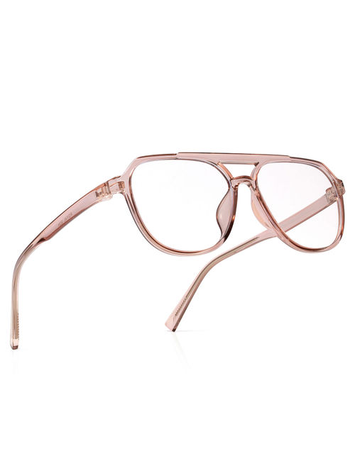 Buy ROYAL SON Aviator Transparent Brown Specs for Men Women SF0060