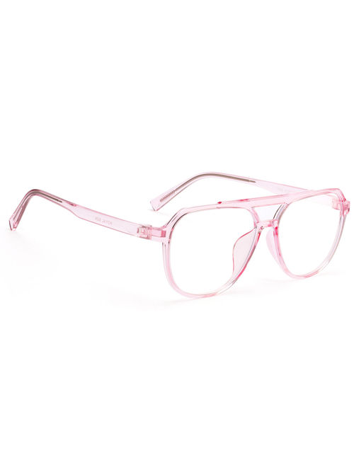 ROYAL SON Aviator Transparent Pink Eye Glasses for Men Women SF0060-C5
