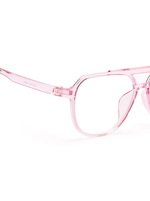 ROYAL SON Aviator Transparent Pink Eye Glasses for Men Women SF0060-C5
