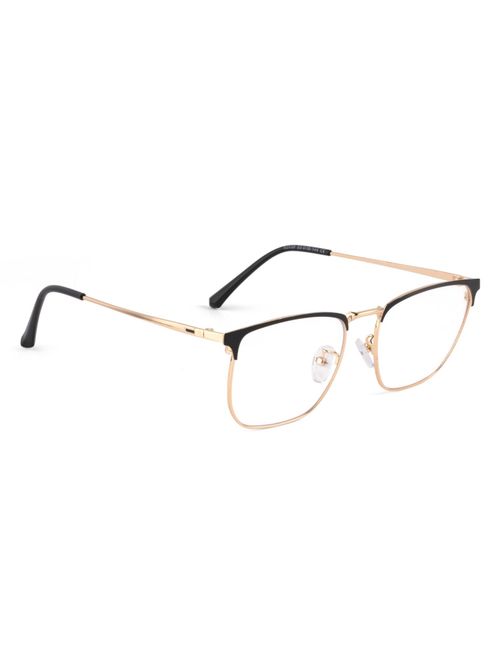 Buy ROYAL SON Square Black Gold Glasses for Men Women Sf0086-C4 Online