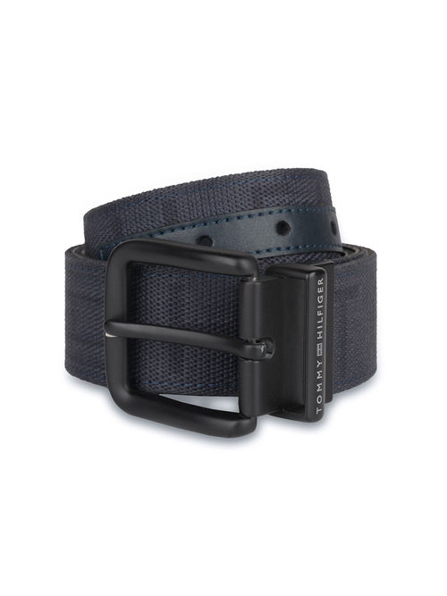 Tommy Hilfiger Winchester Men Leather Reversible Belt Navy Blue