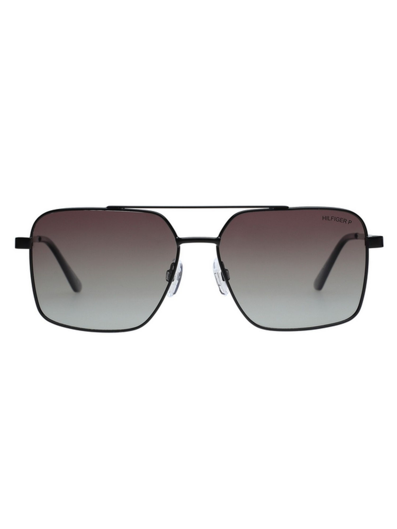 Buy Tommy Hilfiger Men Grey Lens Black Navigator Sunglasses