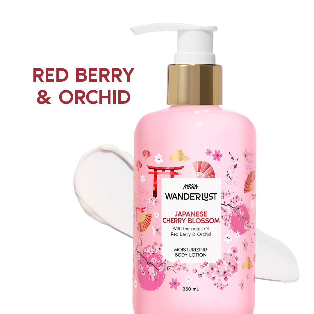 Nykaa Wanderlust Japanese Cherry Blossom Floral Body Lotion- Red Berry & Orchid for Moisturised skin
