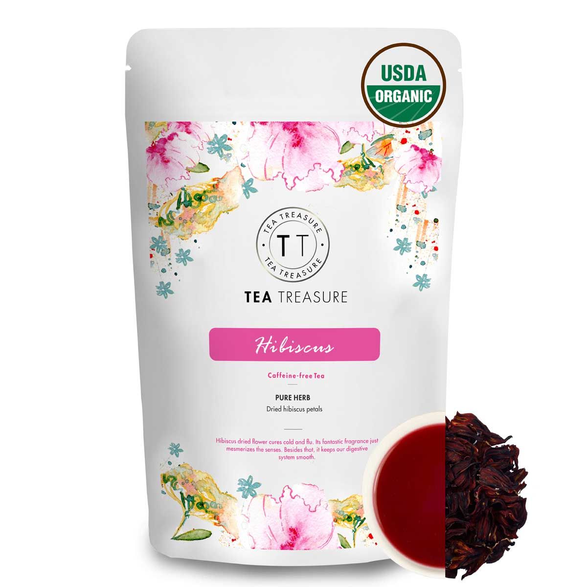 Tea Treasure Usda Organic Hibiscus Flower Herbal Tea