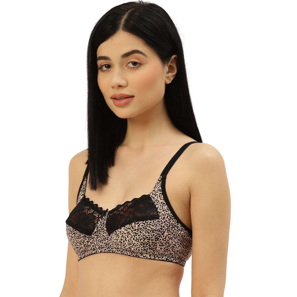 Leading Lady Womens Printed Non Padded Full Coverage Lace Bra Black Buy Leading Lady Womens 9035