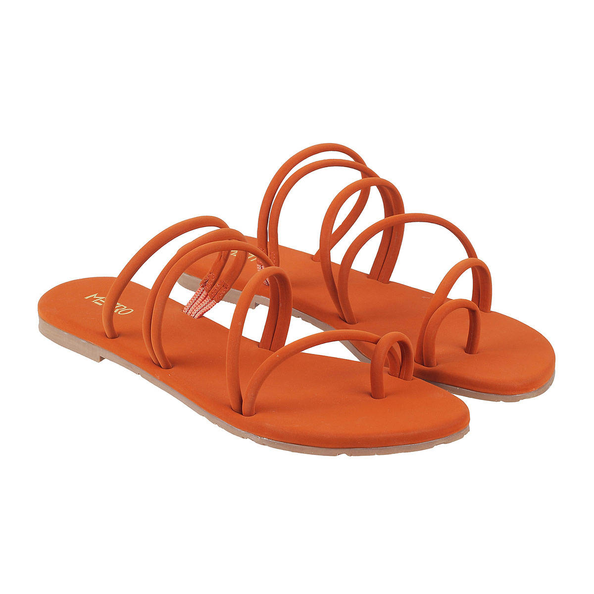 Buy Metro Women Orange One Toe Flats Online