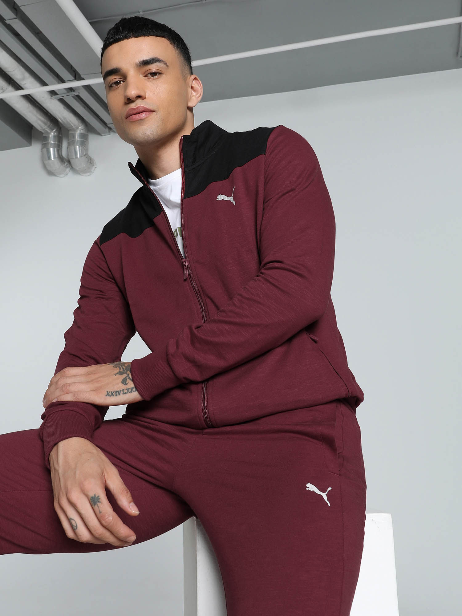 Puma maroon jacket hotsell