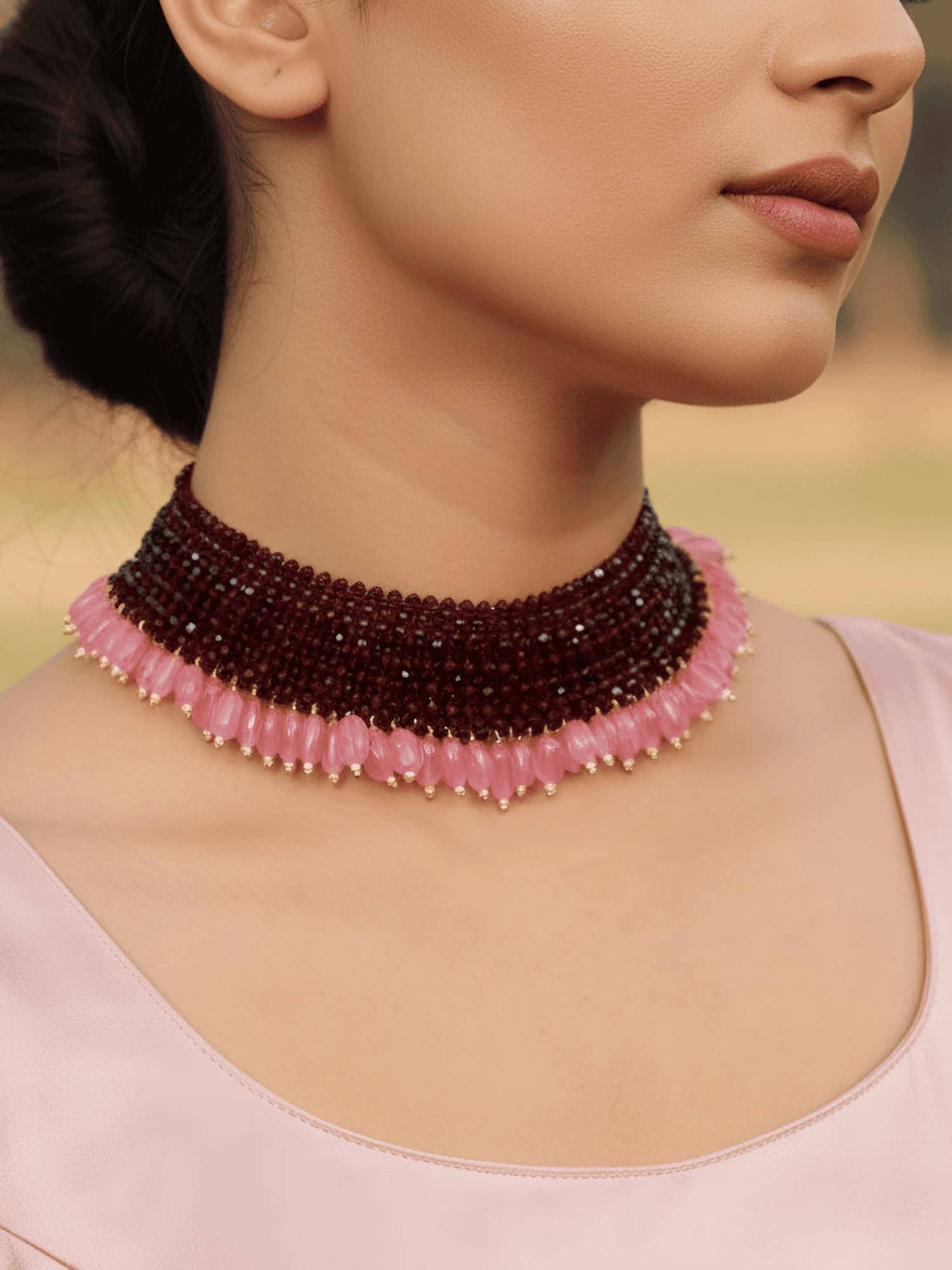 BINNI Multi-Color Crimson Aura Choker