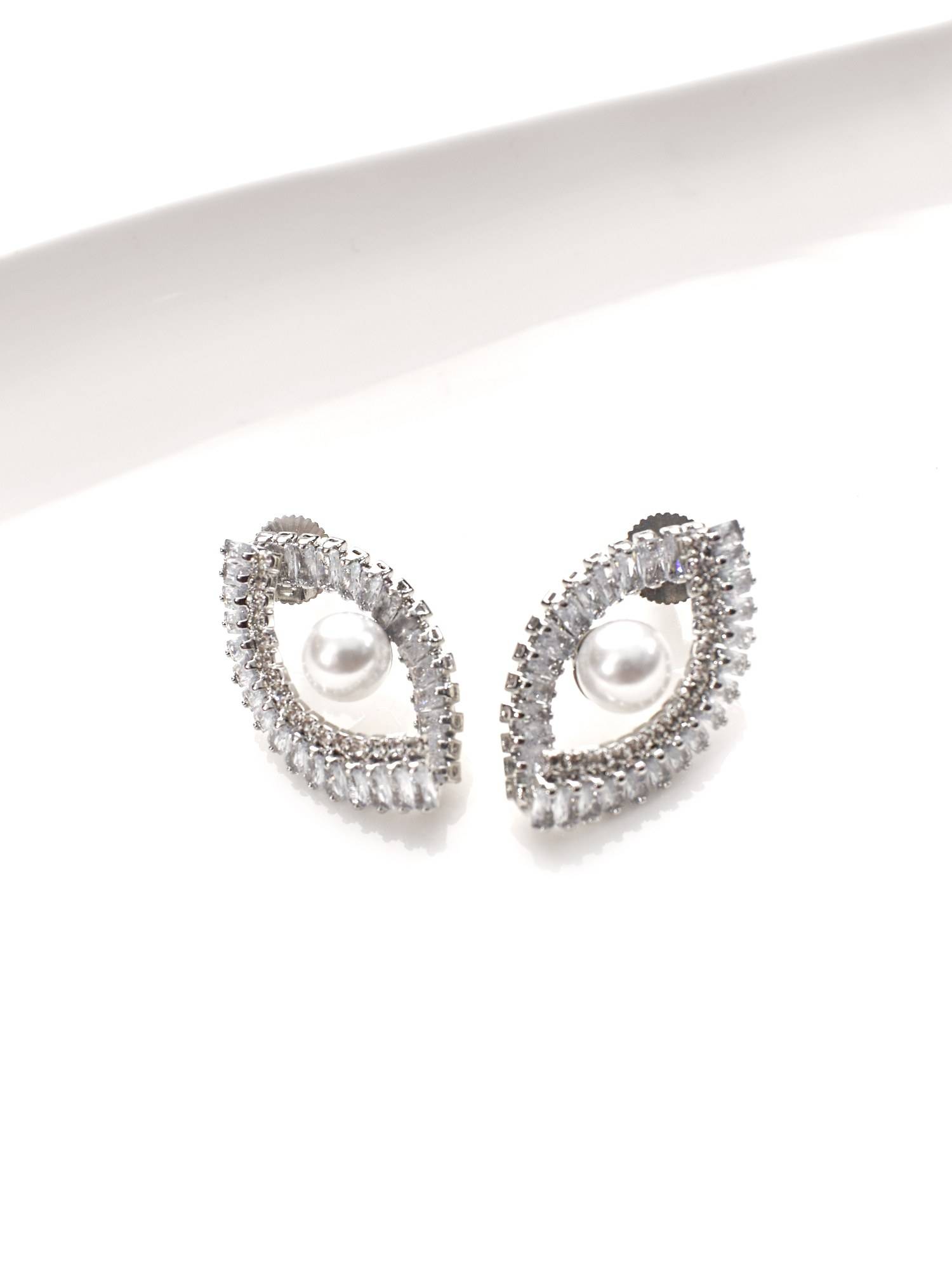 Peach Tassels White Pearl Centres Ad Earrings