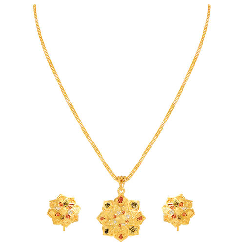 Asmitta Enamelled Floral Gold Toned Pendant Set Buy Asmitta Enamelled Floral Gold Toned Pendant Set Online At Best Price In India Nykaa Korean pendant set is the one with the speciality of korea in design, make and style of the jewels in the pendant set, which includes a pendant and similar design of the earrings. nykaa