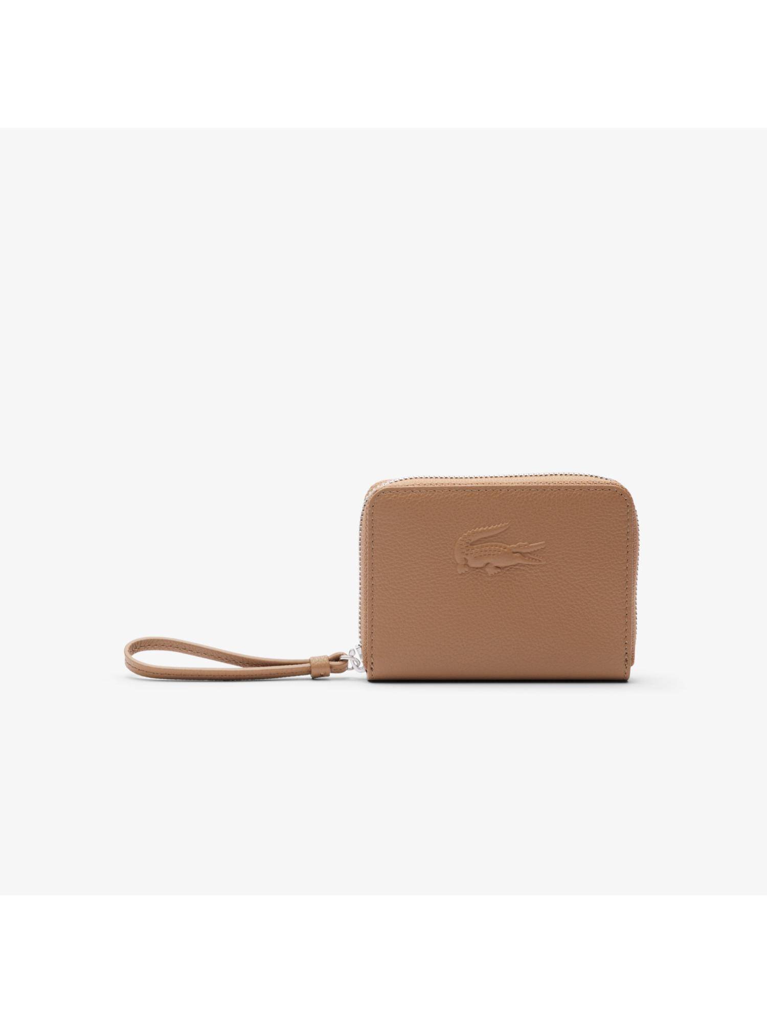 Lacoste Brown City Court Grain Leather Coin Purse