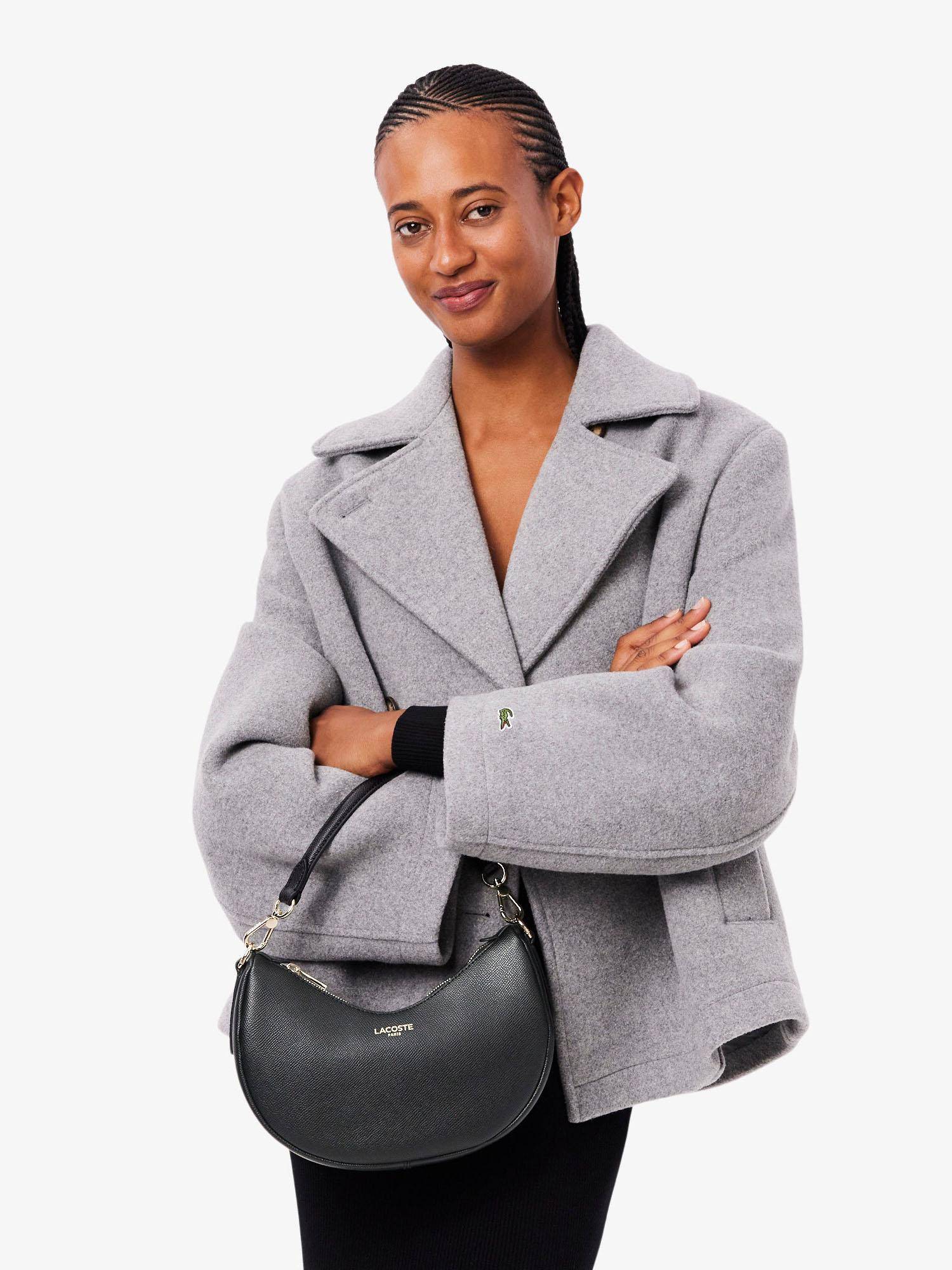 Lacoste Black Small Champs-elysees Half-Moon Purse