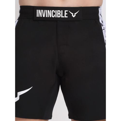 INVINCIBLE Black Camo White Men Mma Training Shorts