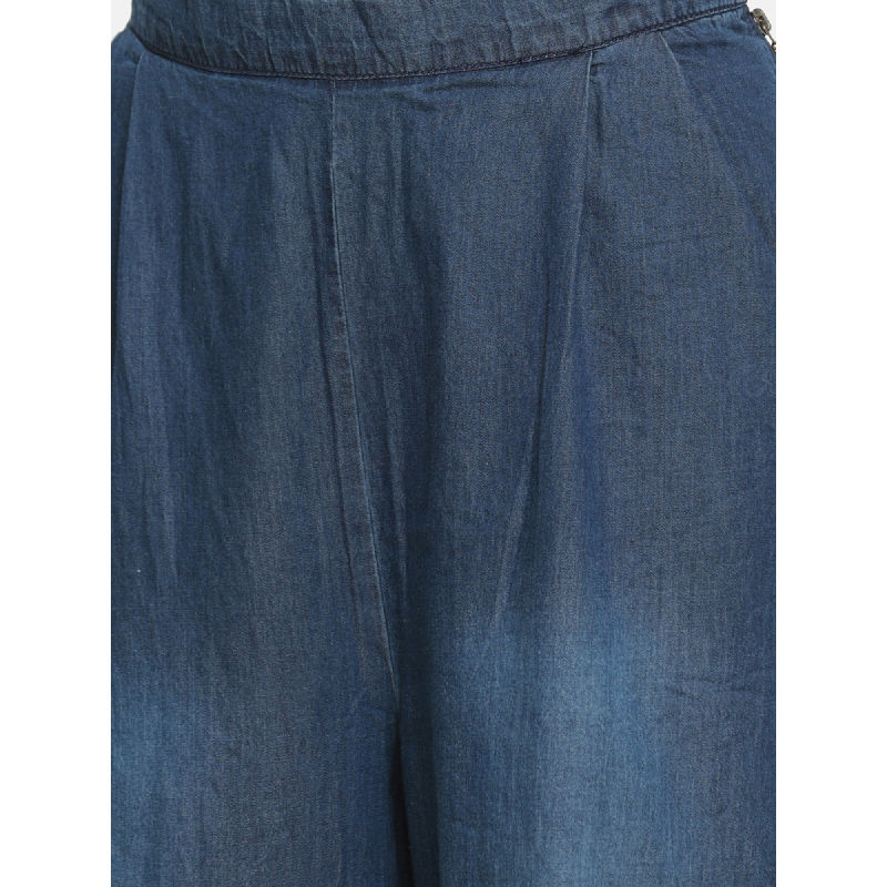 Super Culotte Denim Pants - Washed Blue