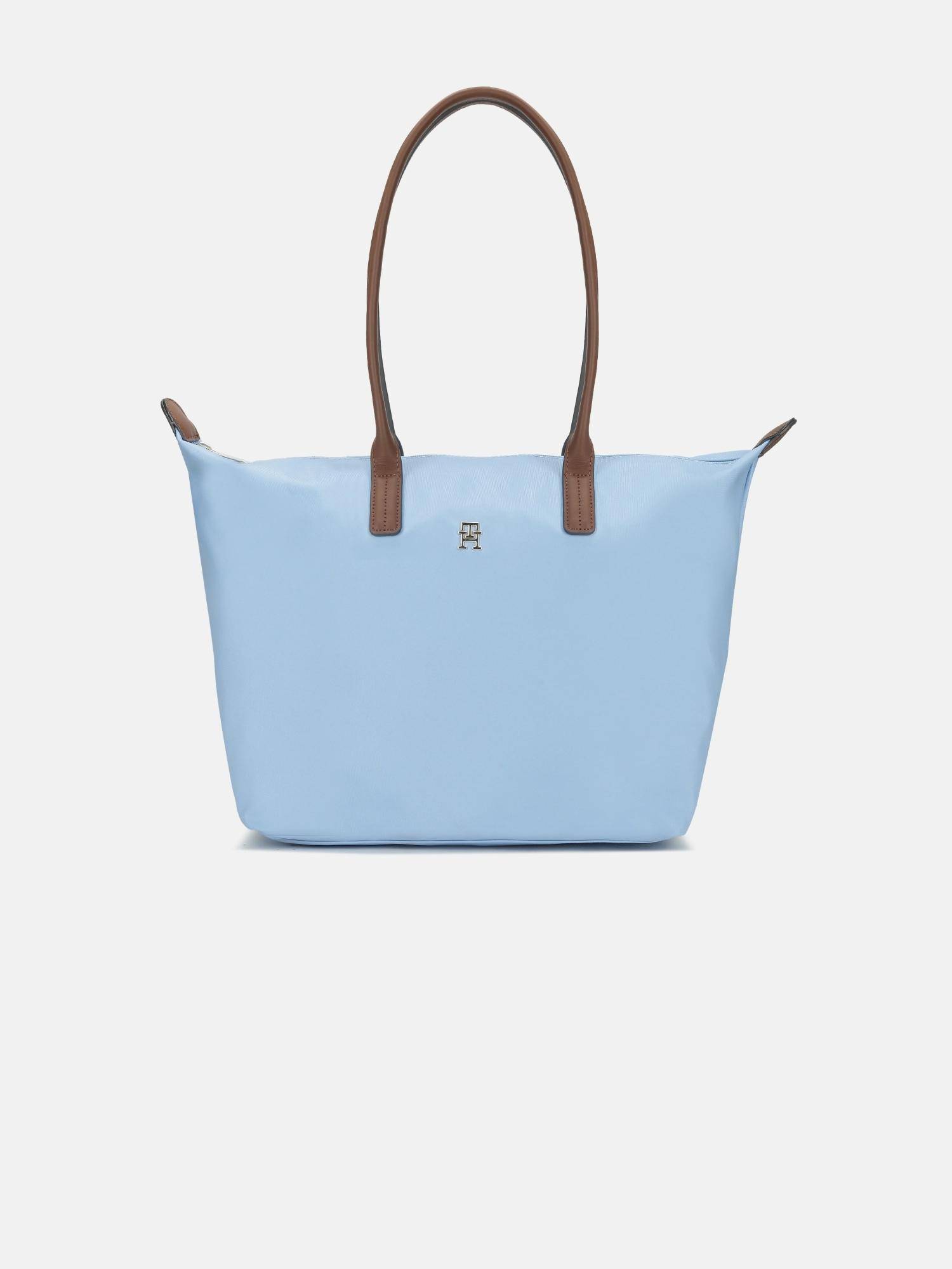 Tommy Hilfiger Solid Blue Nylon Tote Bag