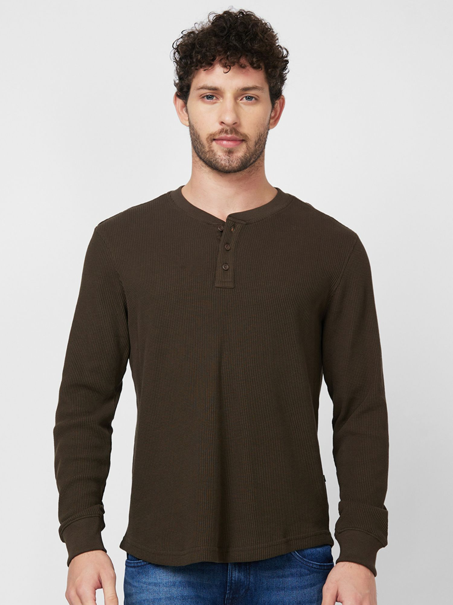 spykar henley t shirt