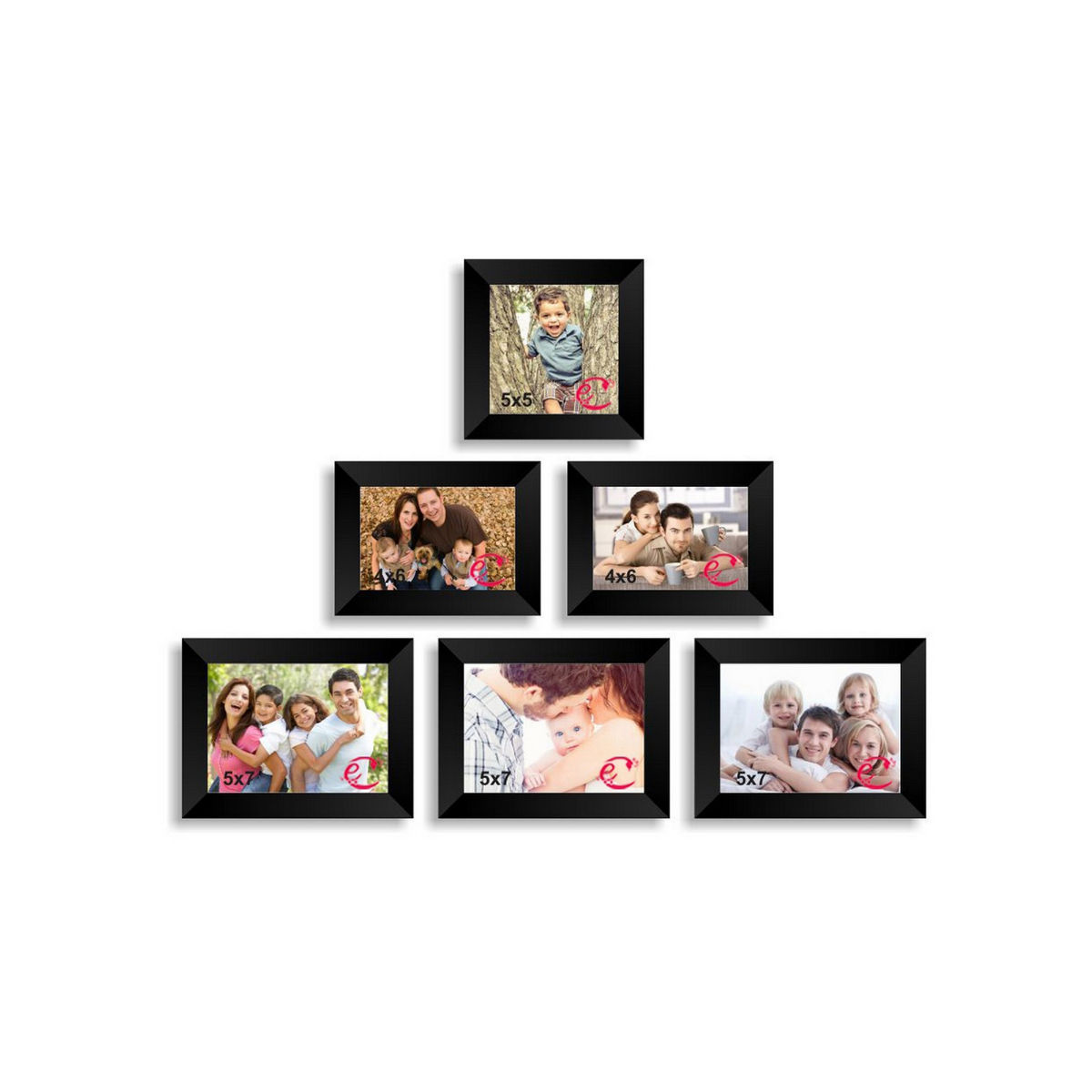 eCraftIndia Memory Wall Collage Photo Frame Set of 6 Photo Frames