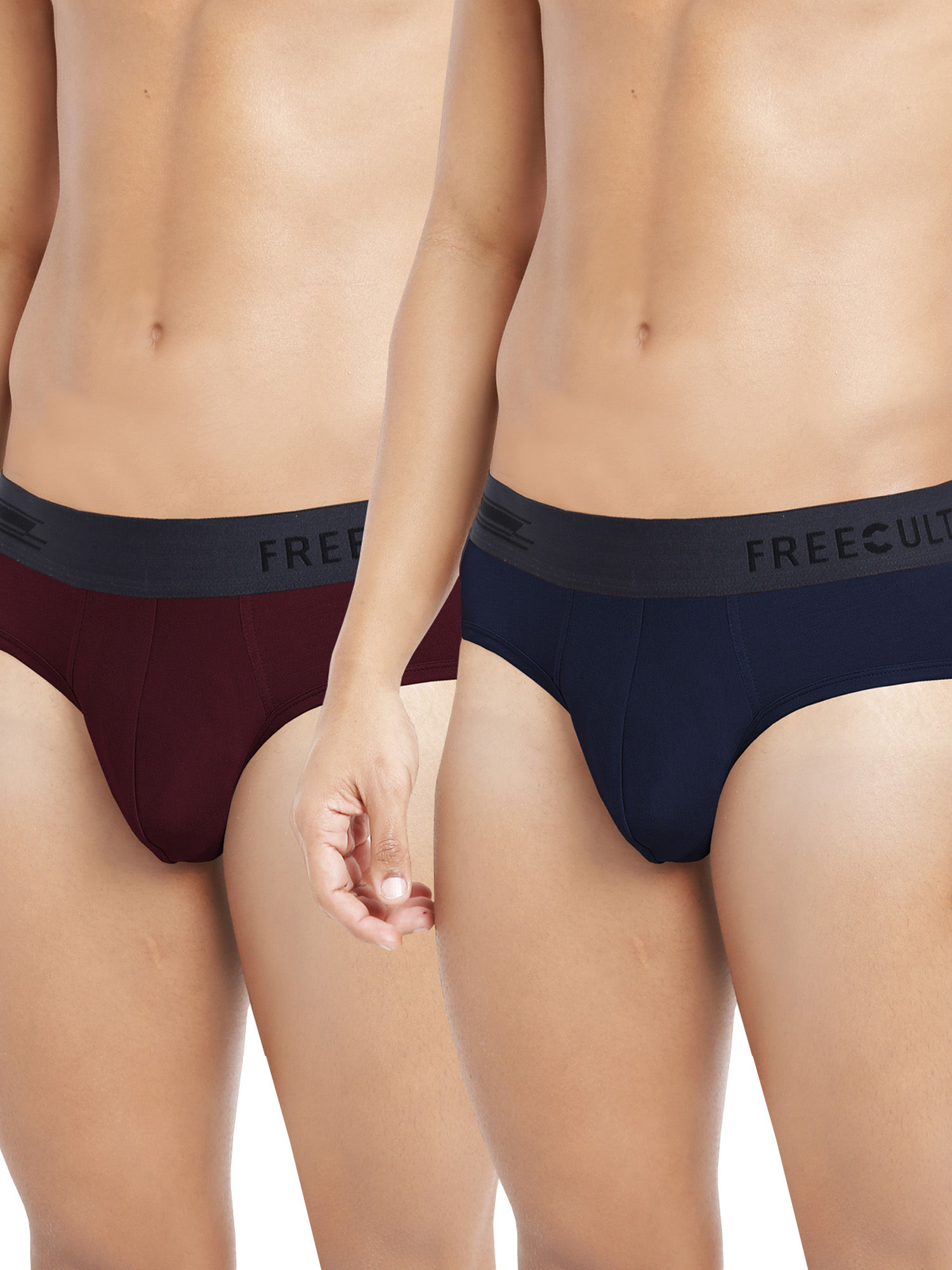 FREECULTR Anti-Microbial Air-Soft Micromodal Underwear Brief Pack Of 2 - Multi-Color (L)