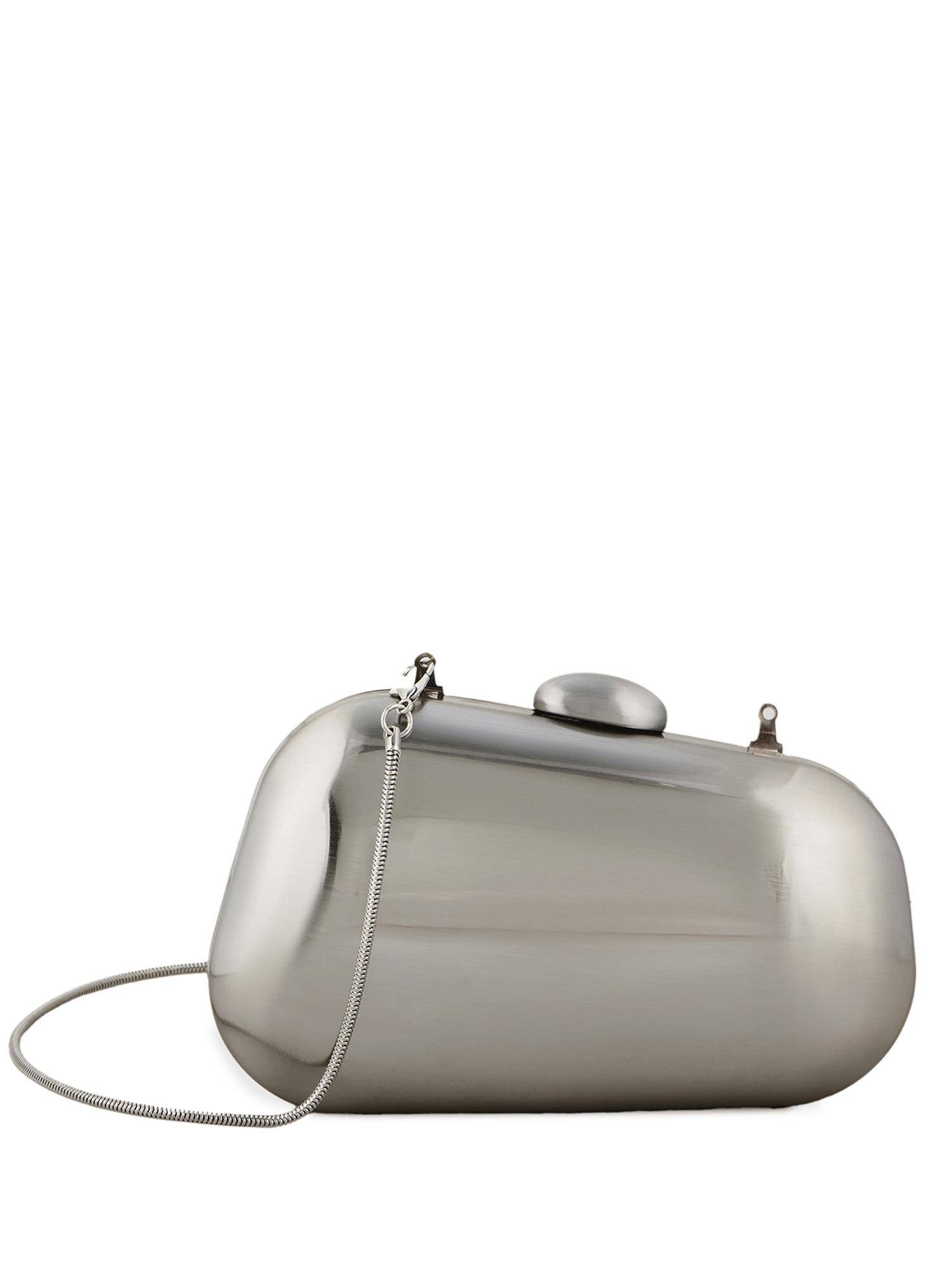 MIRAGGIO Silver Metal Women Crossbody Bag