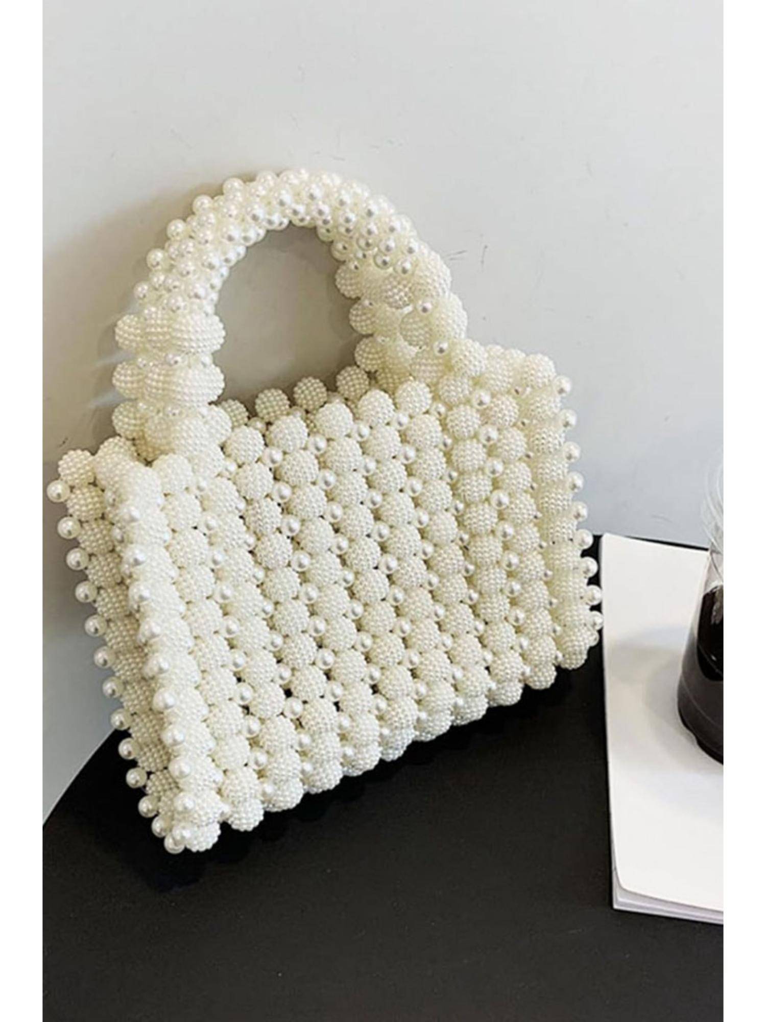 MINI WESST White Pearl Women Handbag