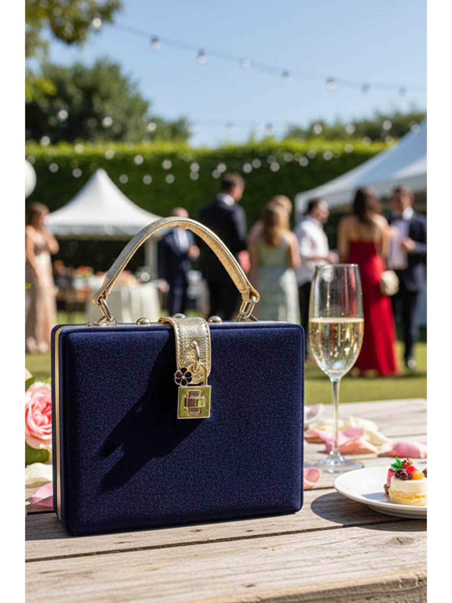 MINI WESST Blue Suede Women Clutch