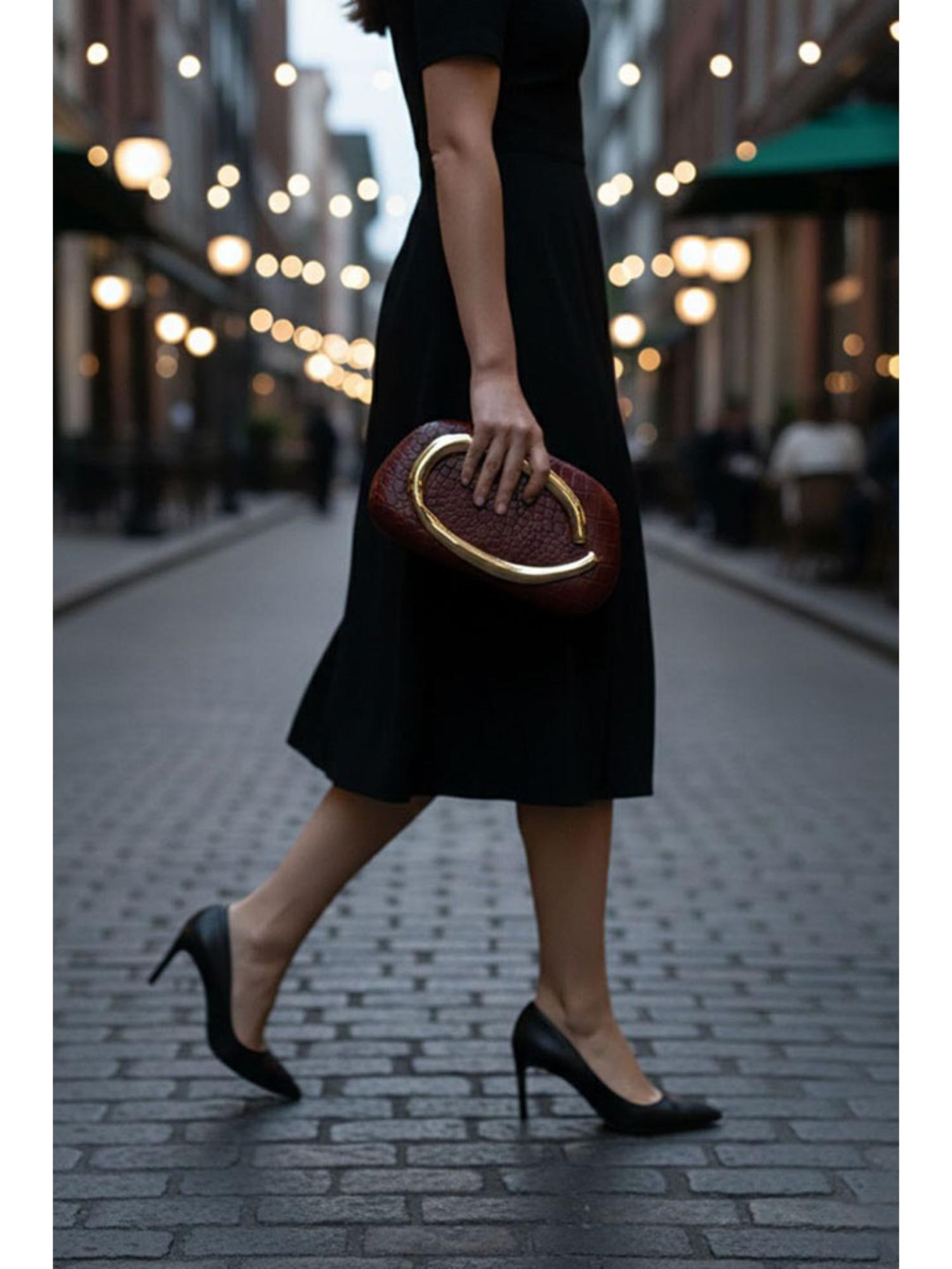 Buy MINI WESST Maroon Leather Women Clutch Online