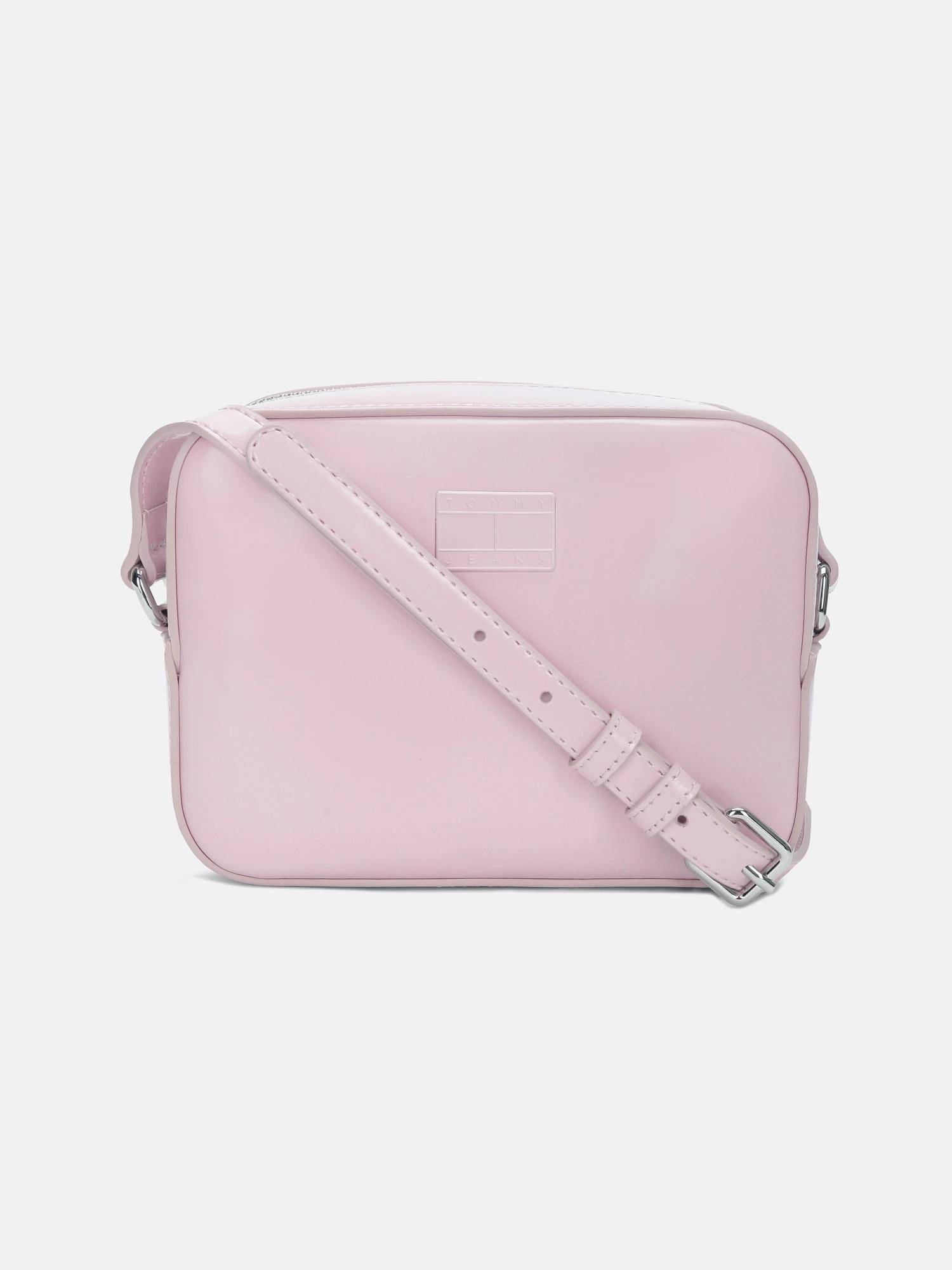 Tommy Hilfiger Solid Pink Polyurethane Sling Bag