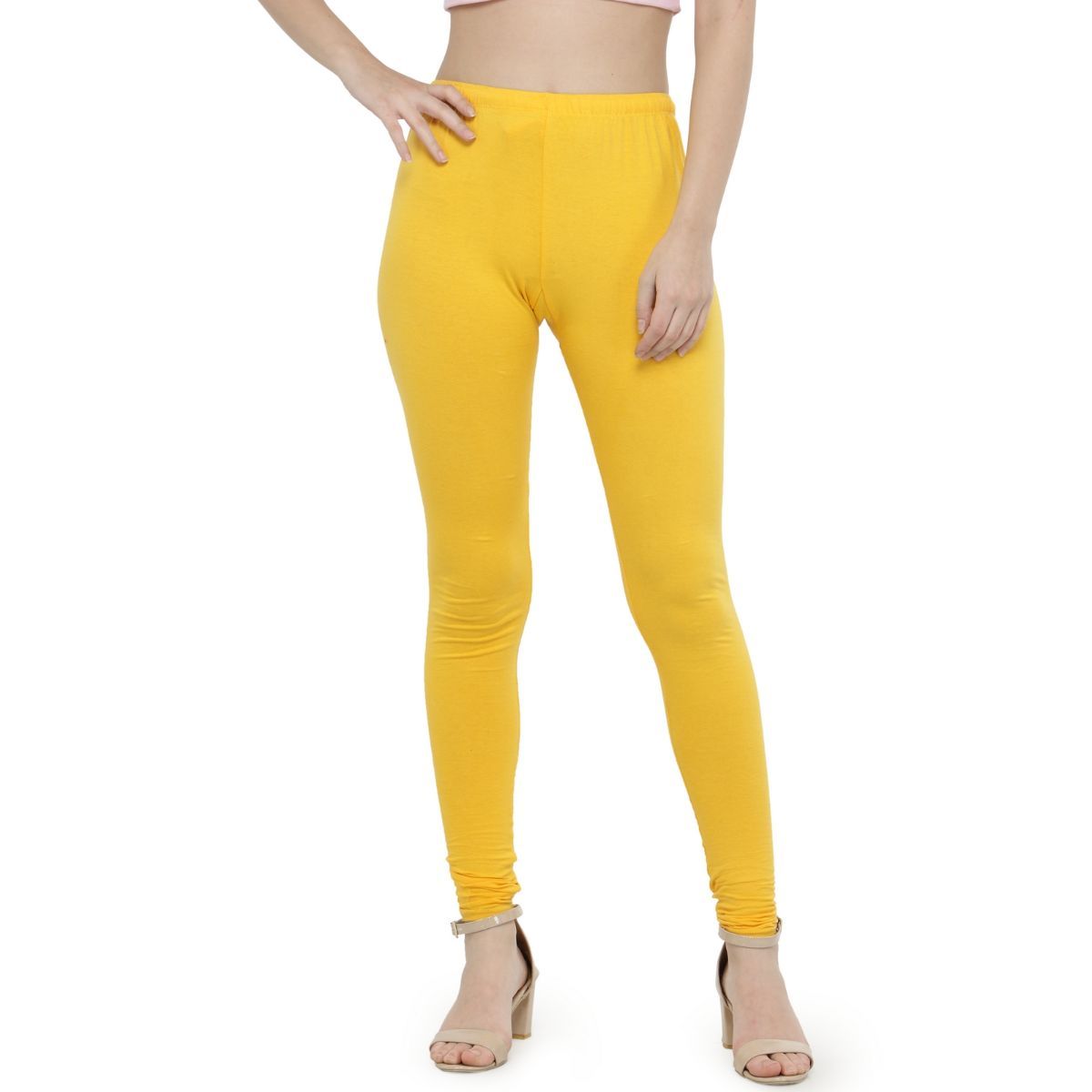Lemon Color Women Cotton Bollywood Indian Legi Churidar Leggings Pants |  eBay