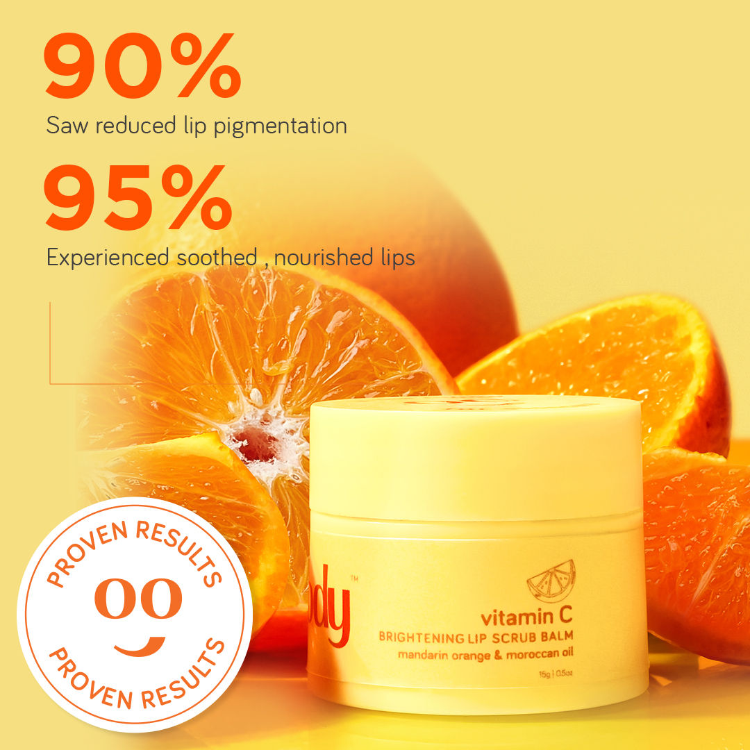 Moody Vitamin C Lip Scrub Balm With Mandarin Orange & Argan Oil for