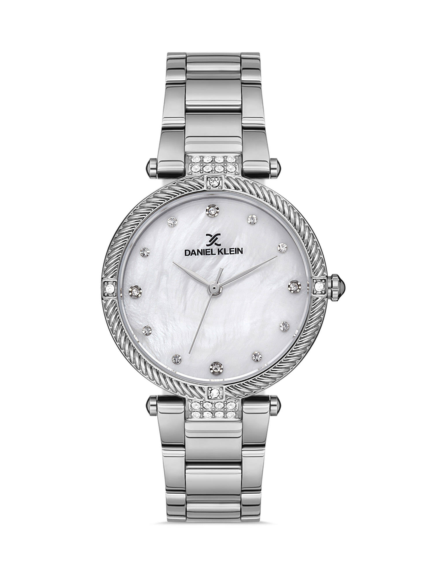 Daniel Klein White Color Stainless Steel Strap Watch for Women DK.1.13125-1