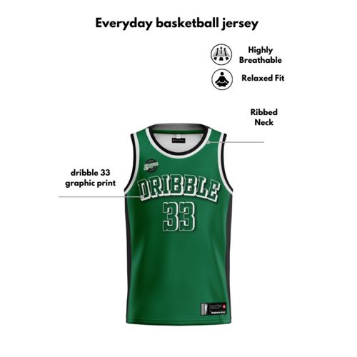 Buy gullyactive Dribble 33 Basil Green Dunkman Basketball Jersey Online