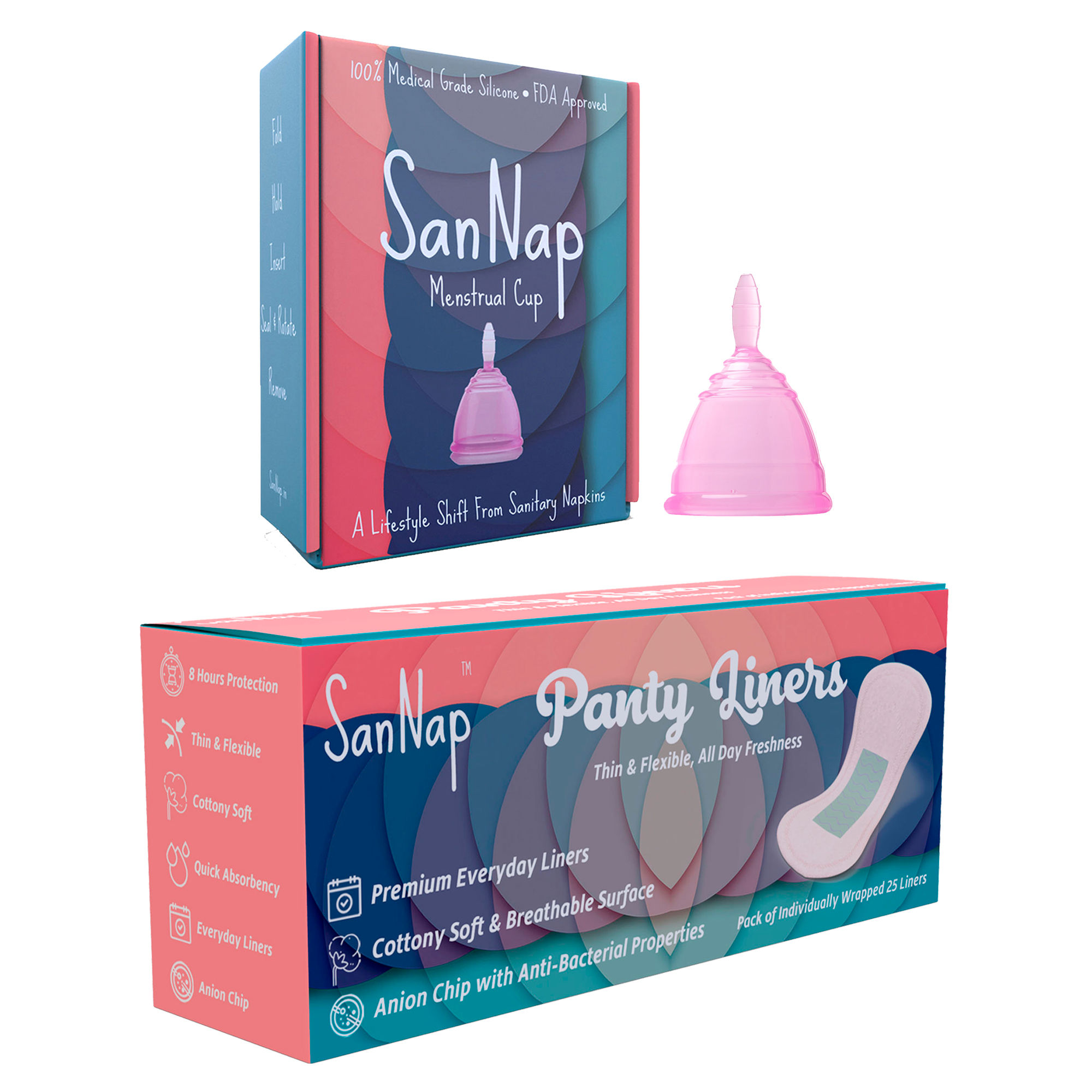SanNap FDA Approved Menstrual Cup (medium) & Anion Anti Bacterial Panty