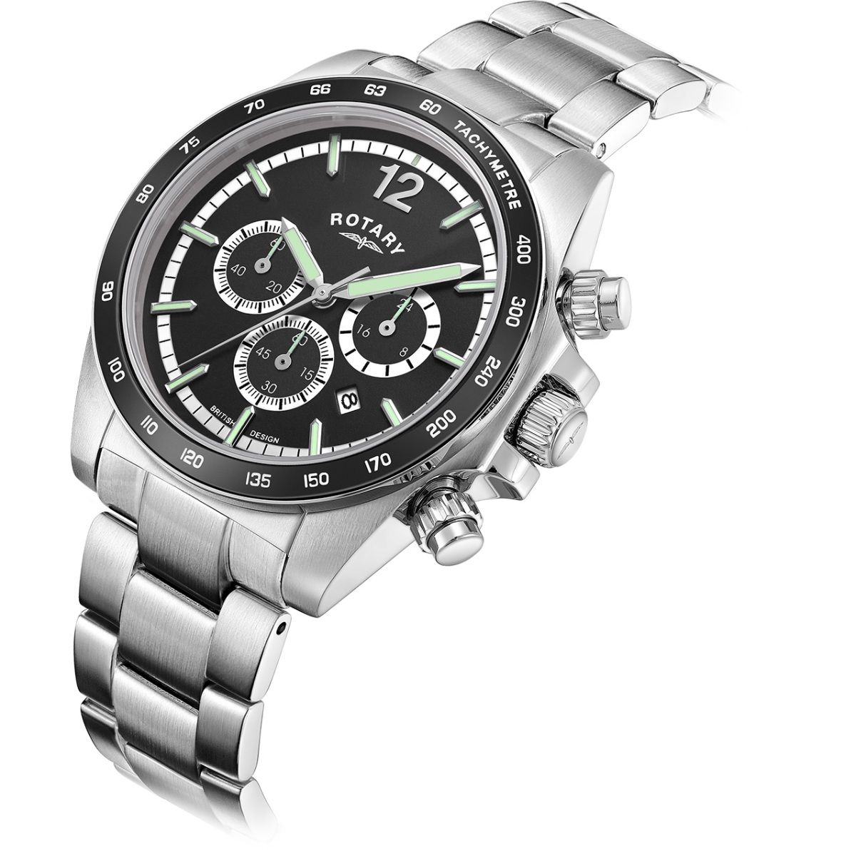 Rotary hot sale chronograph black