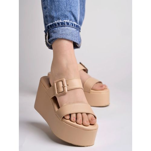 Buy Shoetopia Fashionable Cream Platform Heels For Women And Girls