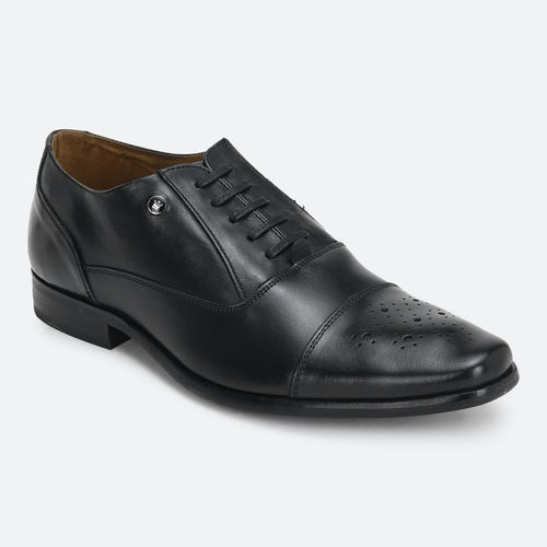 Buy Louis Philippe Men Black Solid Leather Formal Derbys - Formal