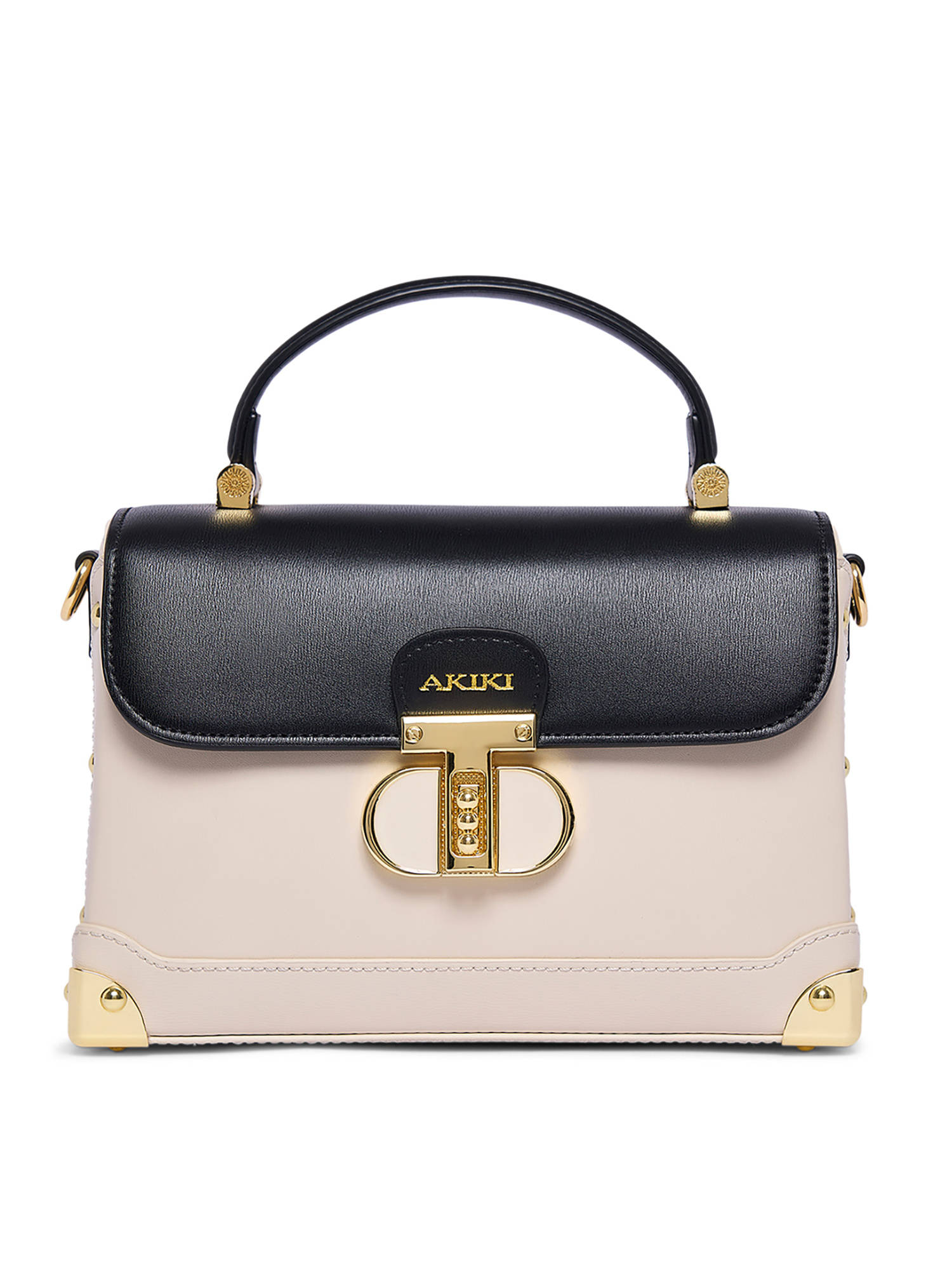 Akiki London Women Westminster Small Satchel White/Black (S)