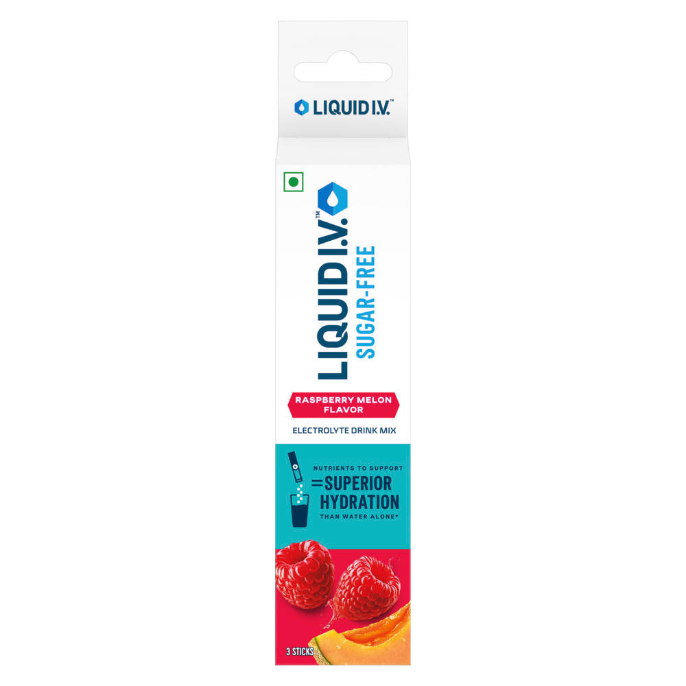 Liquid I.V. Raspberry Melon Sugar Free Electrolyte Drink Mix - Pack Of 3