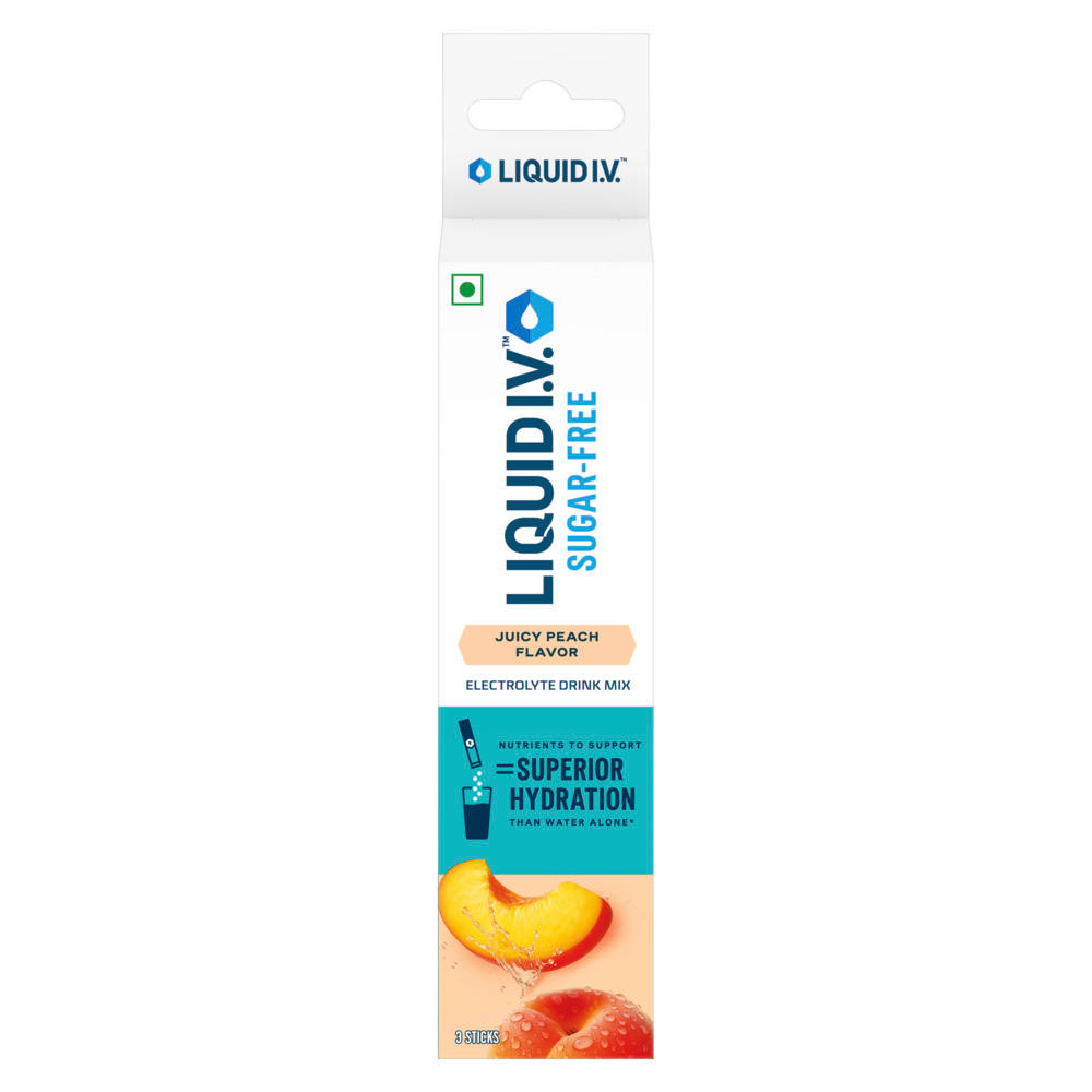 Liquid I.V. Juicy Peach Sugar Free Electrolyte Drink Mix - Pack Of 3