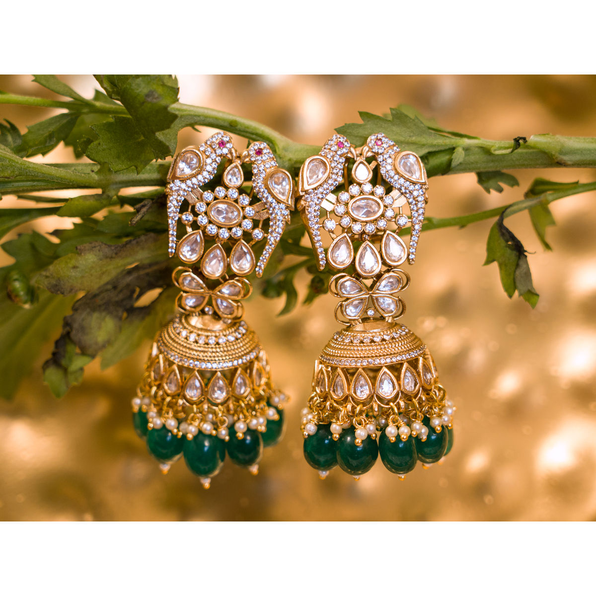 Buy Shhimmerz Jewellery Parrot Jhumka Earrings Online