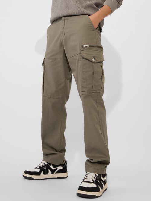 The Souled Store Hunter Green Men Cargo Pants