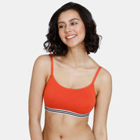 Buy Zivame Happy Basics Double Layered Non-Wired 3-4th Coverage Bralette Bra  - Purple Passion online