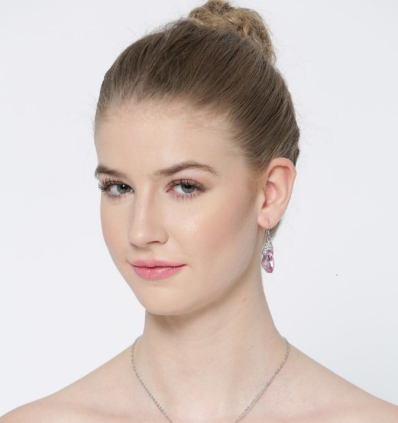 Fabula Pink Crystal Stone Studded Drop Earrings Buy Fabula Pink