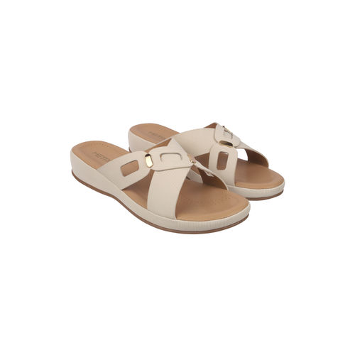 Buy Metro Women Beige Flat Sandals Online