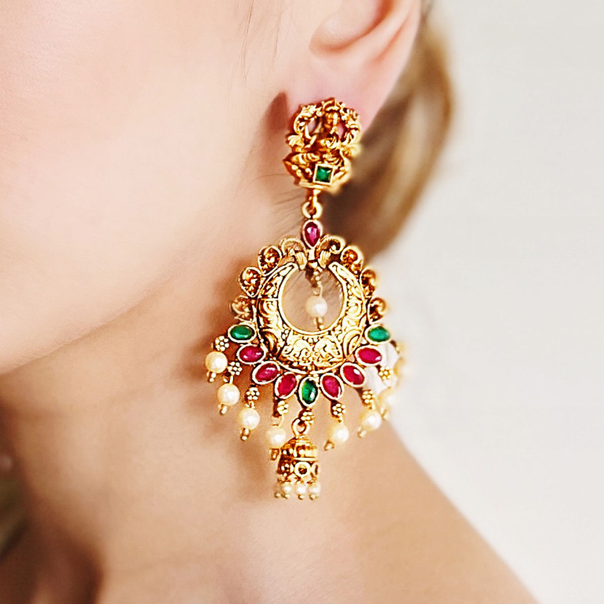 Azai by Nykaa Fashion Ethnic Jhumkis with Multi Colored Stones Buy Azai by  Nykaa Fashion Ethnic Jhumkis with Multi Colored Stones Online at Best Price  in India  Nykaa
