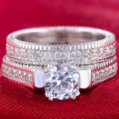 Buy Karatcart Platinum Plated Elegant Austrian Crystal Ring Pair