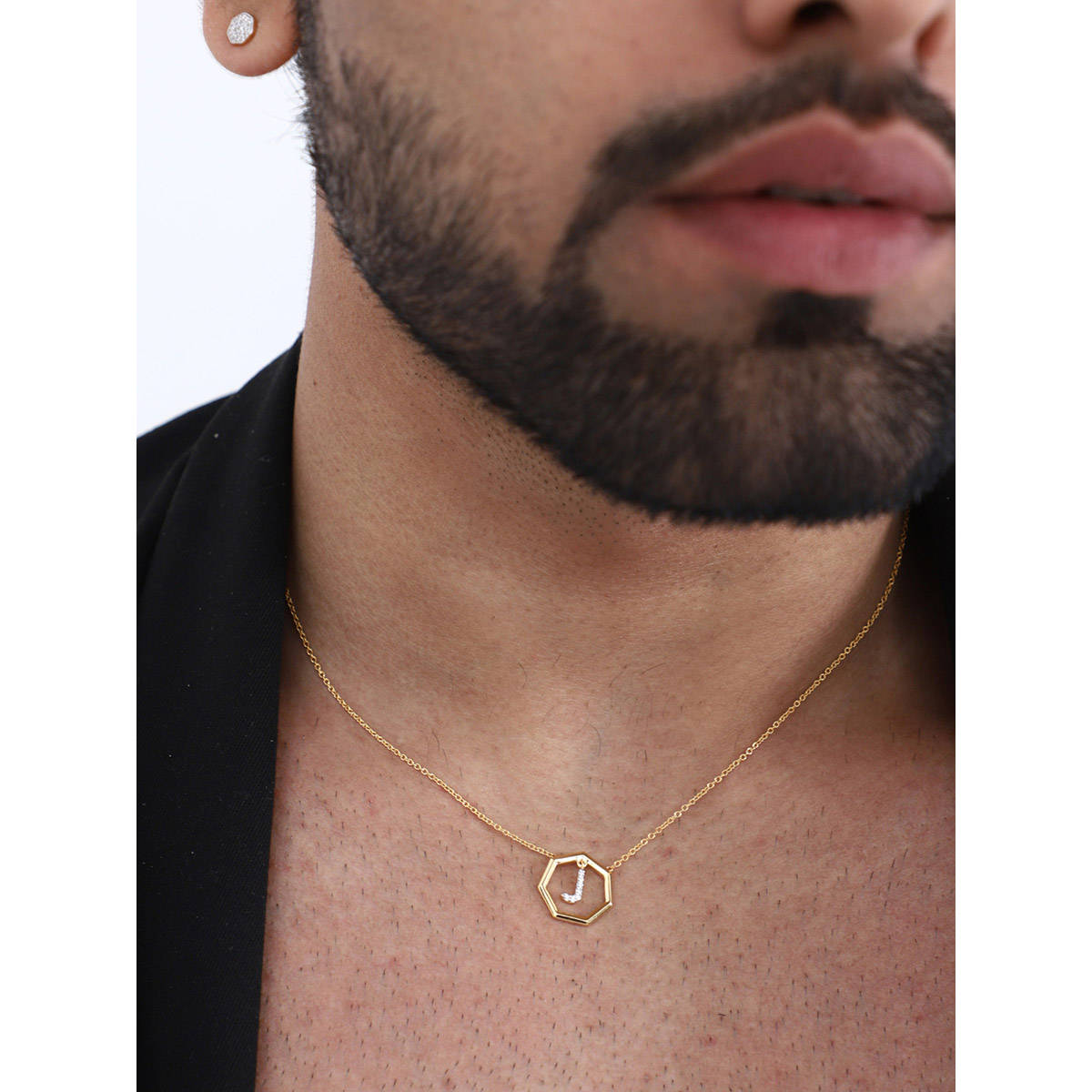 House of Seven Initial J Letter Necklace (Set of 2)