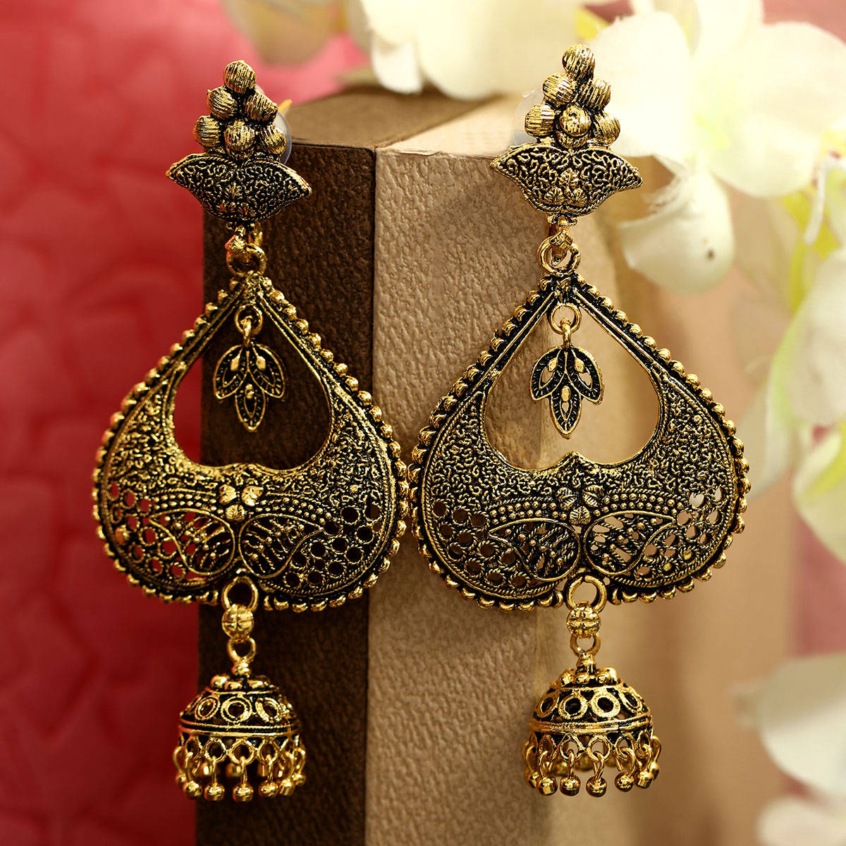 Anikas Creation Antique Designed Heart Shape Jhumki For Women And Girls