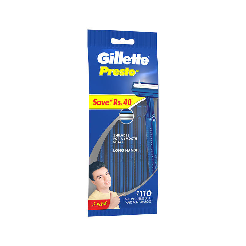 Gillette Presto Manual Shaving Razor Gift (Pack Of 5)